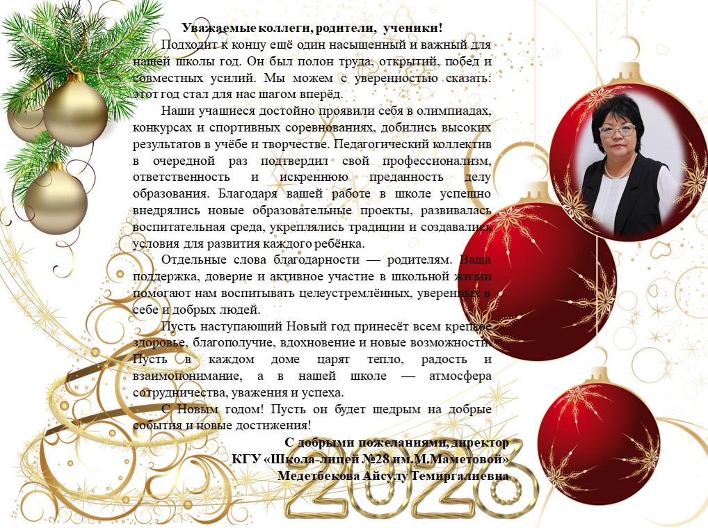 Жаңа жыл құтты болсын!  С Новым 2026 годом! ✨